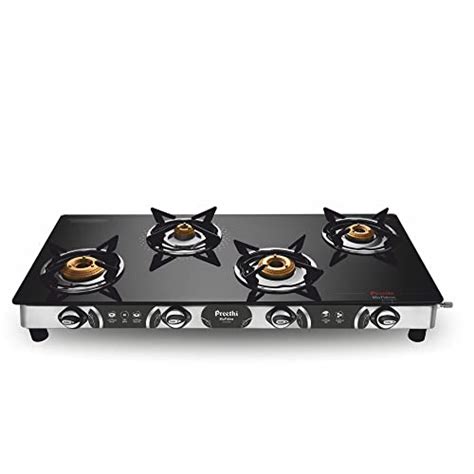 preethi blu flame jumbo max 4 burner glass top gas stove